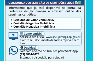 EMISSÃO ONLINE DE CERTIDÕES 2026 JÁ ESTÁ DISPONÍVEL