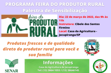 Inscrições abertas para o Programa Feira do Produtor Rural 