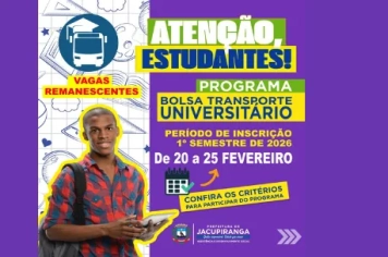 Bolsa Transporte Universitário 2026 | VAGAS REMANESCENTES  