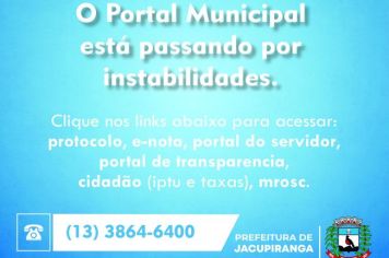 O Portal Municipal está passando por instabilidades.