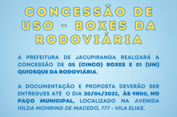 Concessão de uso - Boxes da Rodoviária