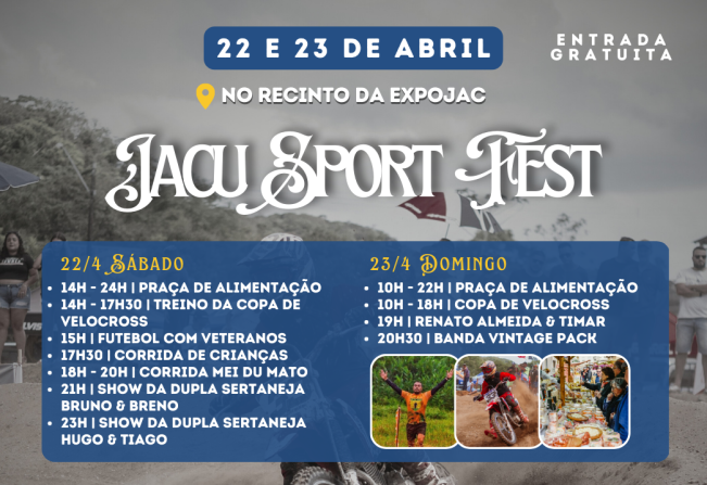 1ª Jacu Sport Fest - Esporte, Atração e Gastronomia (Entrada Franca)