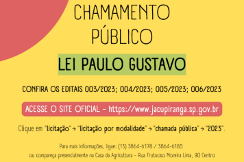 Chamamento Público Lei Paulo Gustavo