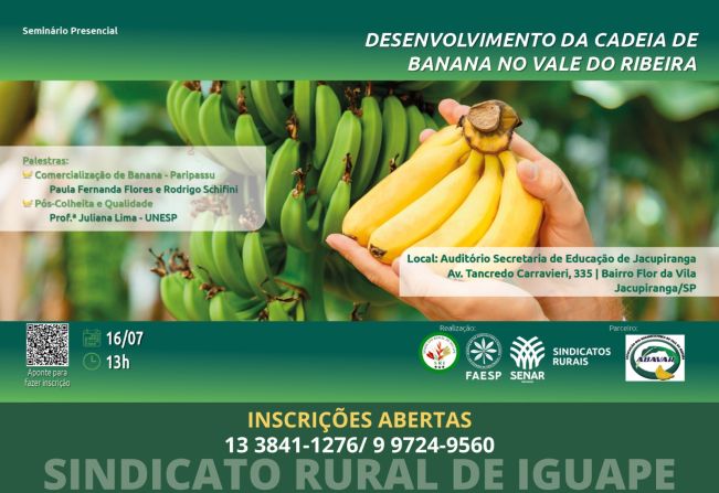 Jacupiranga recebe Seminário de Desenvolvimento da Cadeia de Banana